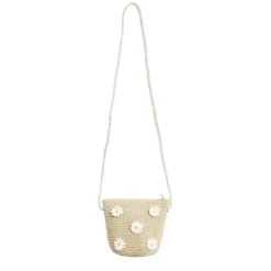 Mini sac tressé avec marguerites 14x5x12cm < Gifi Outlet