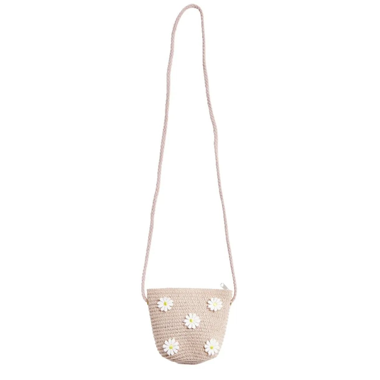 Mini sac tressé avec marguerites 14x5x12cm < Gifi Outlet