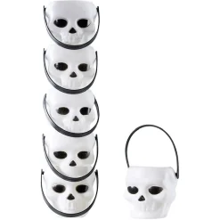 Mini seau forme tête de mort blanc et noir x6 < Gifi Discount