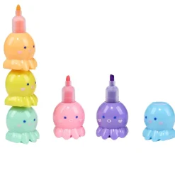 Mini surligneur pastel pieuvre superposable x5