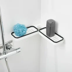Mini étagère de robinet salle de bain 2en1 plastique blanc 11x63cm < Gifi Hot