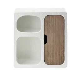 Mini étagère en bois 3 niches dont 1 porte blanc et marron 30x13xH32,5cm < Gifi Outlet