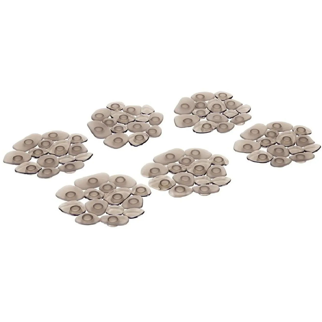 Mini tapis de douche antidérapant forme galet noir x6