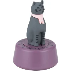 Minuteur cuisine forme chat violet Ø7xH10cm < Gifi Online