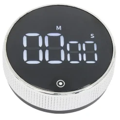 Minuteur numérique magnétique noir Ø7,8x2,7cm