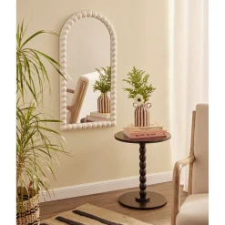 Miroir arche bord boule plastique gris 41x80cm