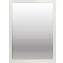 Miroir bord bois et verre blanc 50x70cm