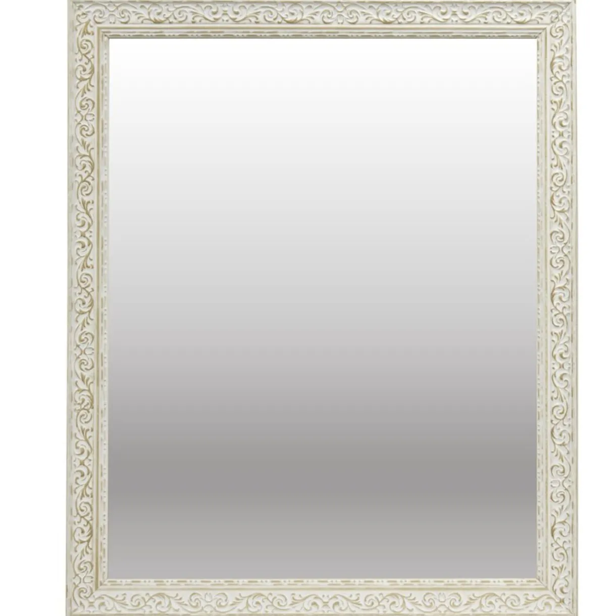 Miroir bord bois et verre modèle Eugénie blanc 40x50cm < Gifi Hot