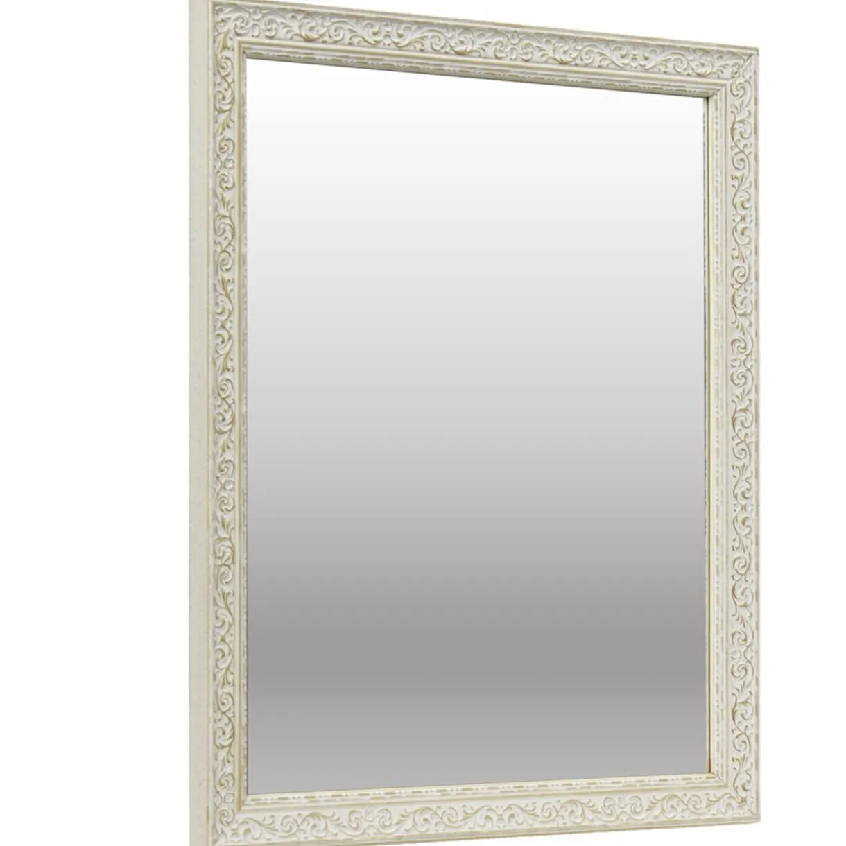 Miroir bord bois et verre modèle Eugénie blanc 40x50cm < Gifi Hot