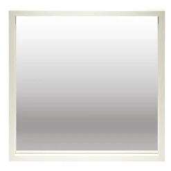 Miroir carré bord bois blanc 39,5x39,5cm