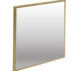 Miroir carré bord fin bois et verre marron 30x30cm < Gifi