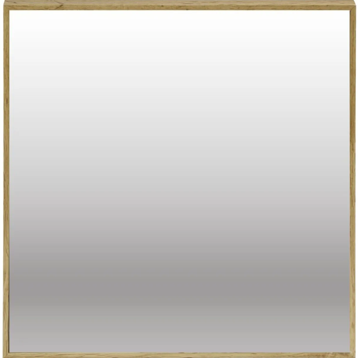 Miroir carré bord fin bois et verre marron 30x30cm < Gifi
