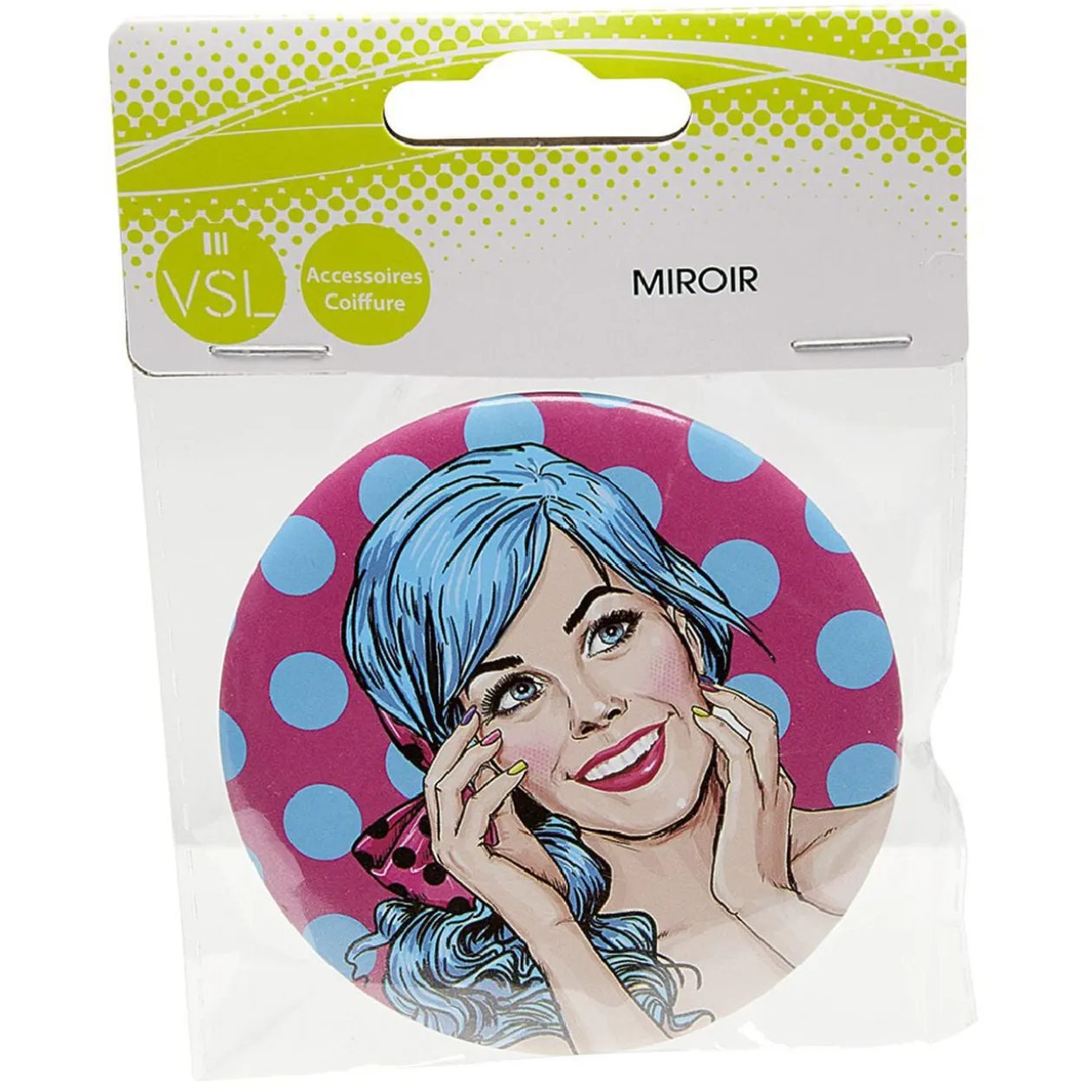 Miroir de poche bleu