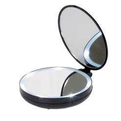 Miroir double rétractable sur pied rond noir LED < Gifi Outlet
