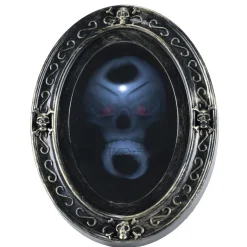 Miroir Halloween hanté musical et lumineux noir 24,5x5,5xH32,5cm