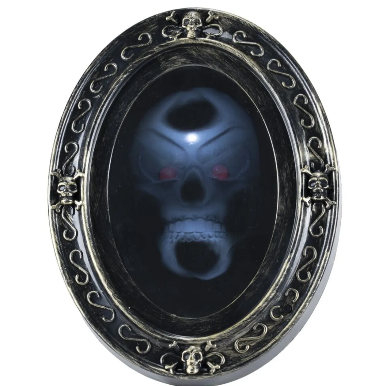 Miroir Halloween hanté musical et lumineux noir 24,5x5,5xH32,5cm