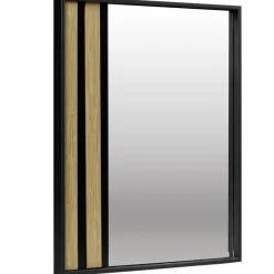 Miroir Kioto bord bois et verre marron et noir 40x50cm
