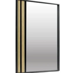 Miroir Kioto bord bois et verre marron et noir 50x70cm