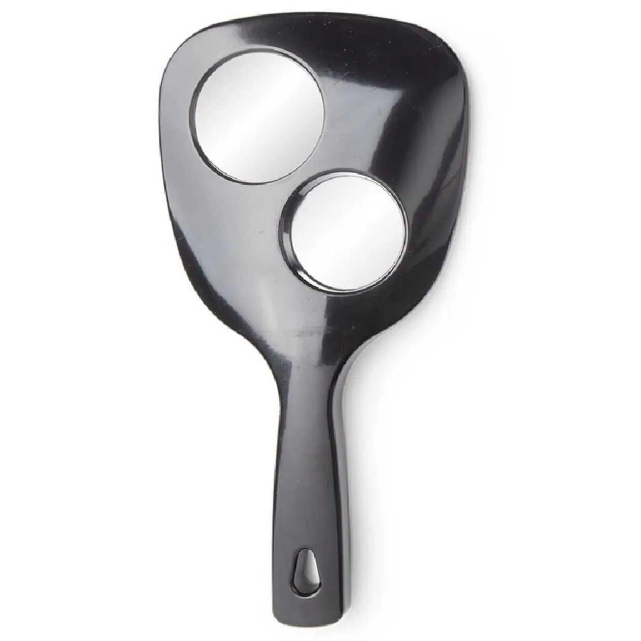 Miroir à main double face grossissant plastique noir