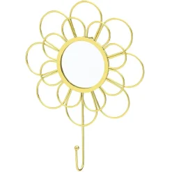 Miroir mural en forme de fleur doré