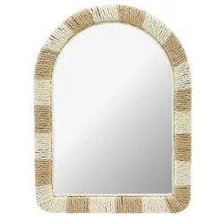 Miroir mural forme arche cadre tressé beige et marron 30xH40cm < Gifi Best