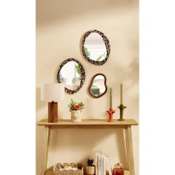 Miroir mural ovale contour léopard 30x38cm < Gifi Best
