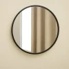 Miroir mural rond bord alu noir Ø30cm < Gifi Best