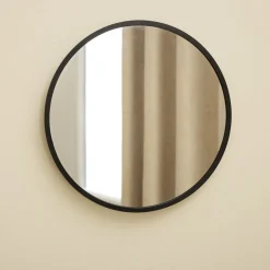 Miroir mural rond bord alu noir Ø30cm < Gifi Best