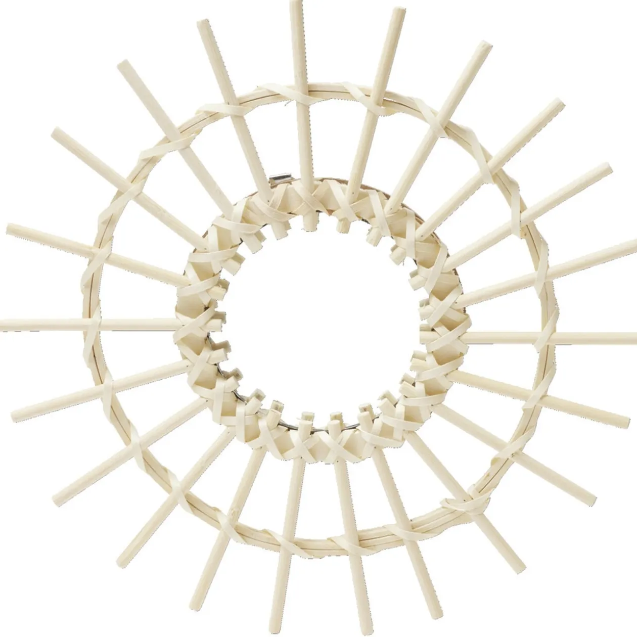 Miroir mural soleil rotin beige Ø28cm