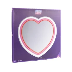 Miroir néon forme coeur rose 40x40cm