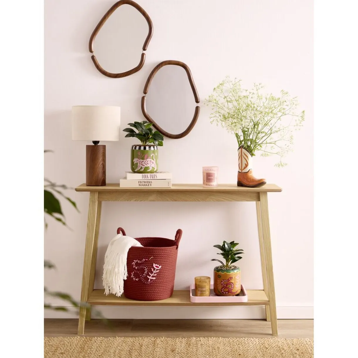 Miroir organique mural contour bois 30x40cm < Gifi Discount