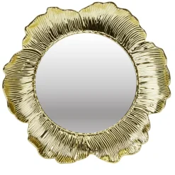 Miroir rond bord fleur doré Ø18cm < Gifi Hot
