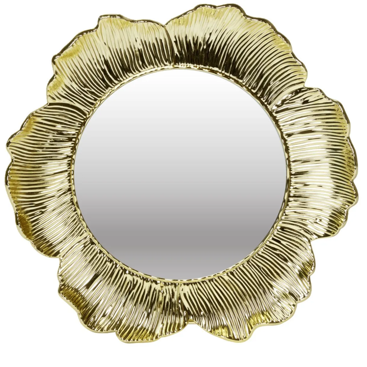 Miroir rond bord fleur doré Ø18cm < Gifi Hot