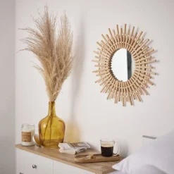 Miroir soleil en bois collection Serenity < Gifi