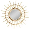 Miroir soleil rond rotin et osier Ø30cm < Gifi