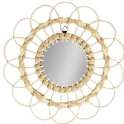 Miroir soleil rosace rond rotin et osier Ø30cm < Gifi Sale