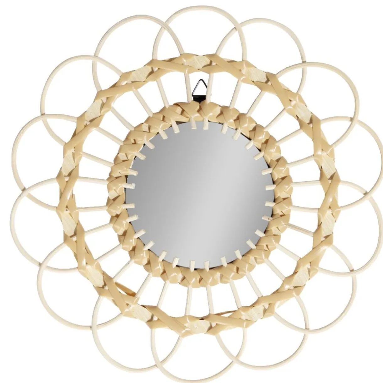 Miroir soleil rosace rond rotin et osier Ø30cm < Gifi Sale