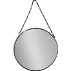 Miroir à suspendre rond avec contour métal (3 modèles)