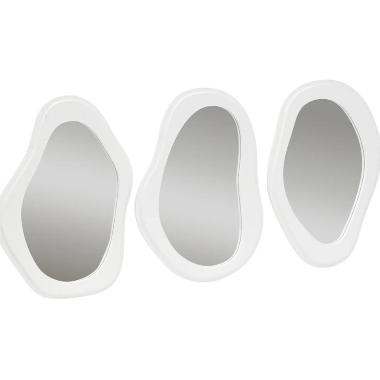 Miroir x3 forme organique bord ciment blanc 21x29cm < Gifi Online
