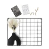 Mémo grille murale métal noir avec pinces en bois et fleurs séchées 40x50cm < Gifi Hot