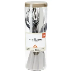 Ménagère couverts acier 12 pièces dans boîte plastique (4 modèles) < Gifi Outlet