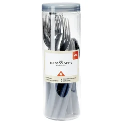 Ménagère couverts acier 12 pièces dans boîte plastique (4 modèles) < Gifi Outlet