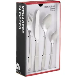 Ménagère inox basique 24 pièces