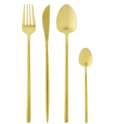 Ménagère 16 pcs inox L16X25XH7 cm doré