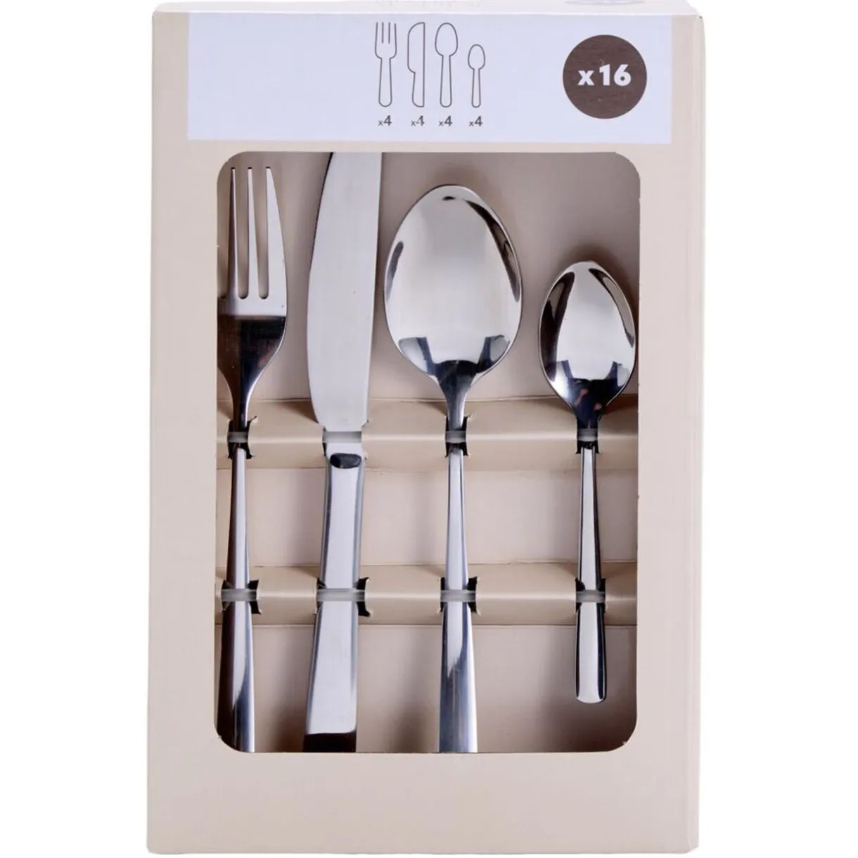 Ménagère 16 pièces acier inoxydable < Gifi Clearance