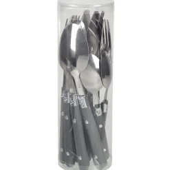 Ménagère 16 pièces inox manche plastique gris