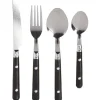 Ménagère 16 pièces inox manche plastique noir
