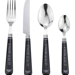Ménagère 24 pièces noir le petit bistrot