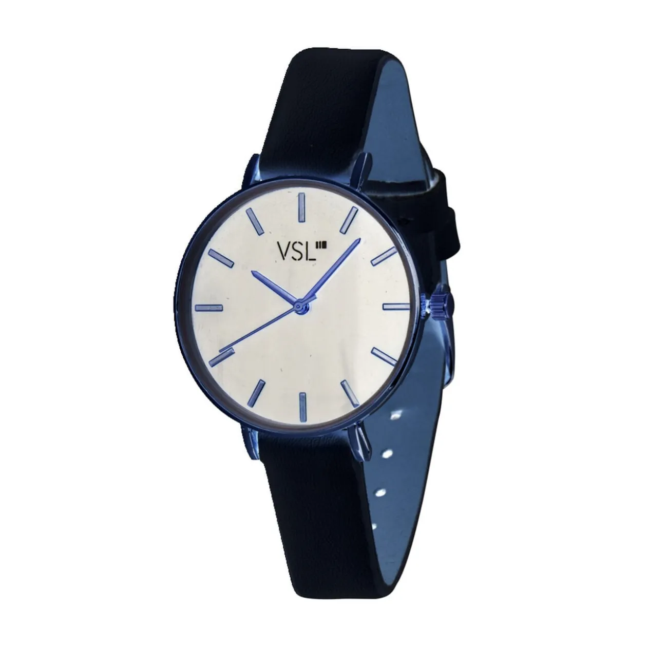 Montre femme bracelet bleu métallisé