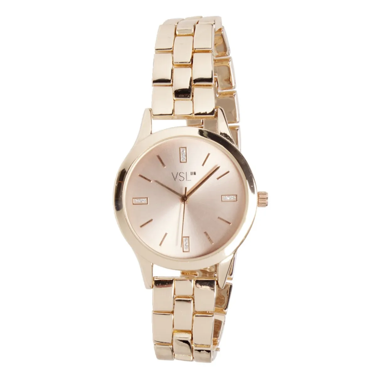 Montre femme bracelet maille inox rose gold < Gifi New